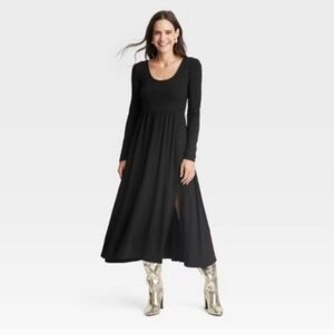 Long Sleeve Knit Ballet Maxi Dress